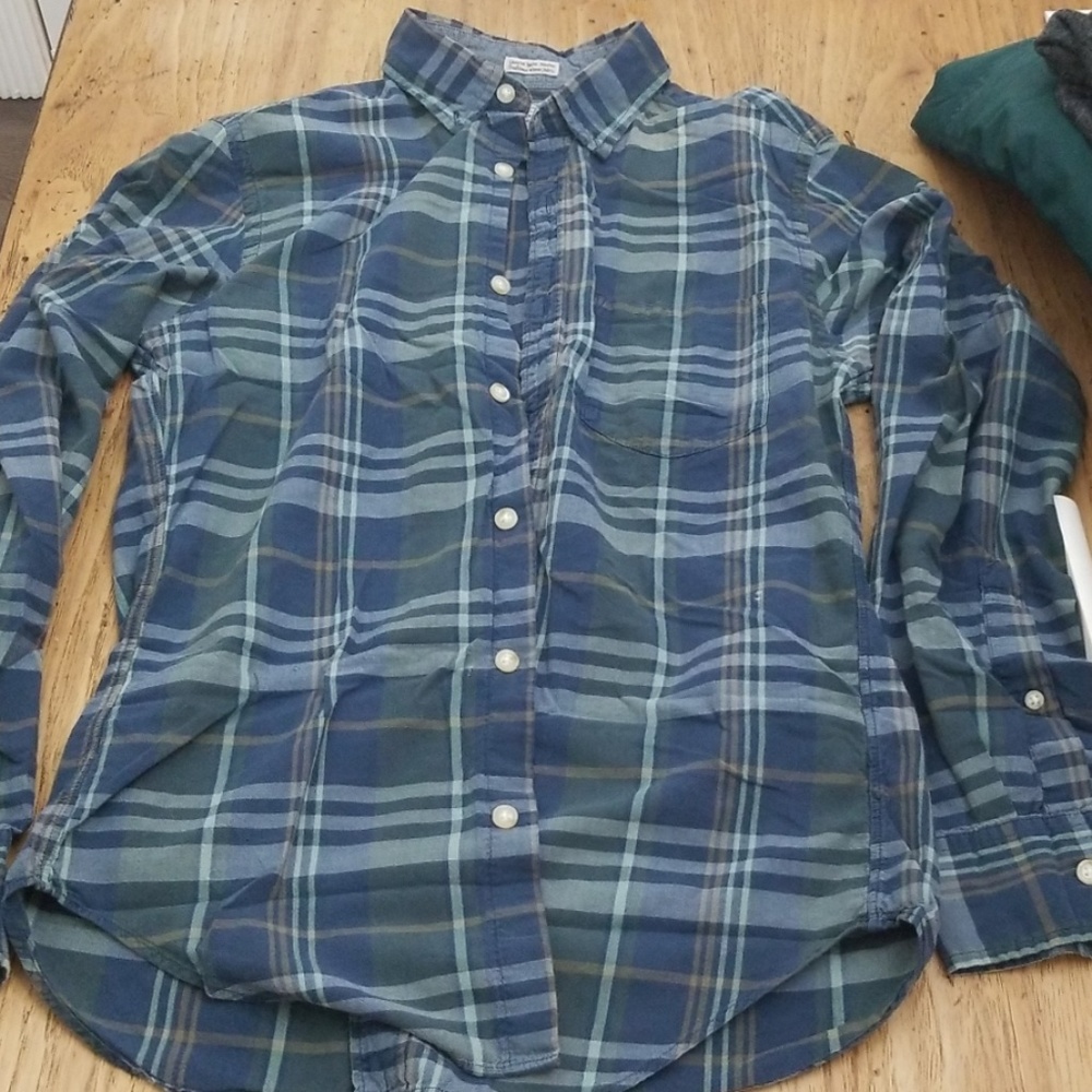 Vintage Button Up Plaid Flannel Dress Shirt